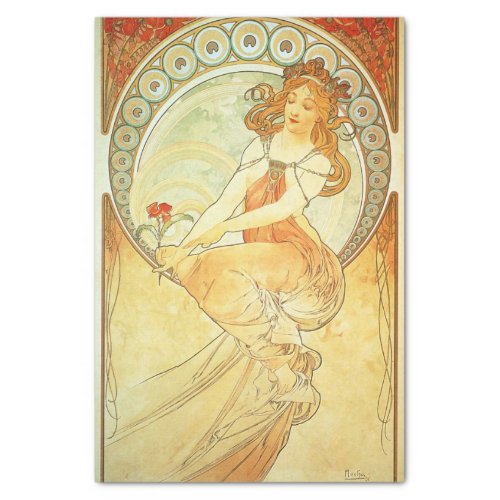 Painting by Alphonse Mucha Tissue Paper