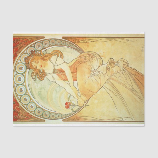 Painting by Alphonse Mucha Tissue Paper (Front)