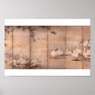 Painting by Miyamoto Musashi, c. 1600's Poster