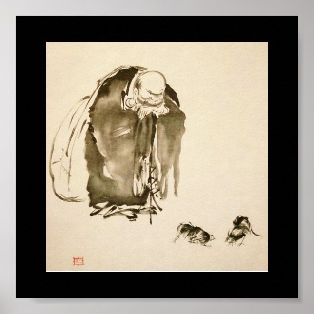 Painting by Miyamoto Musashi, c. 1600's Poster (Front)