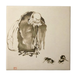 Painting by Miyamoto Musashi, c. 1600's Tile