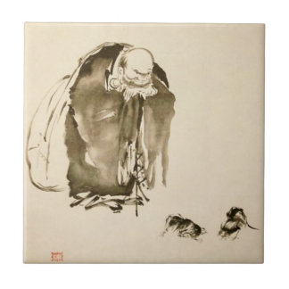 Painting by Miyamoto Musashi, c. 1600's Tile