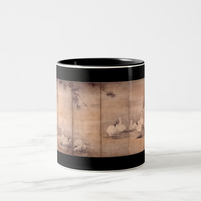 Painting by Miyamoto Musashi, c. 1600's Two-Tone Coffee Mug (Center)