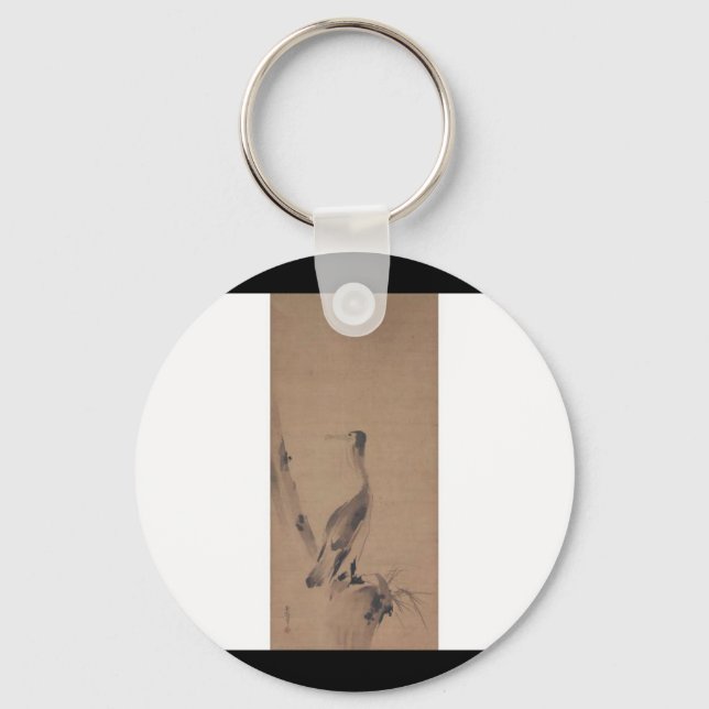 Painting by Miyamoto Musashi, circa 1600's Keychain (Front)
