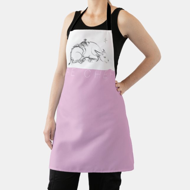 Painting child Water Buffalo Chinese Ox New Year A Apron (Insitu)