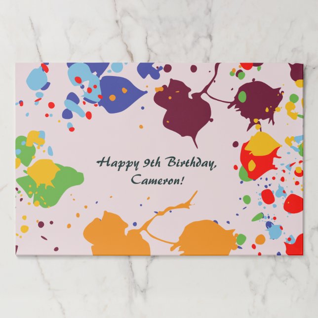 Painting Colorful 9th Birthday Art Party  Paper Pad (Front)