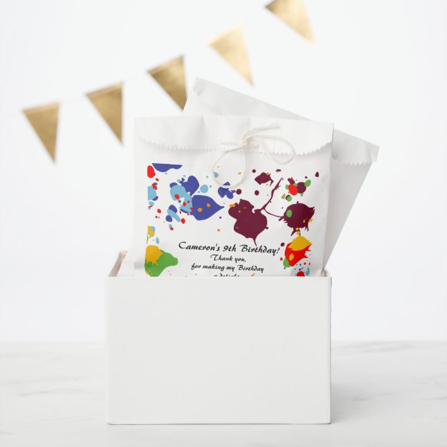 Painting Colorful 9th Birthday Party Favor Bag (Party)