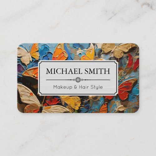 Painting Colorful Butterfly Elegant Modern Business Card