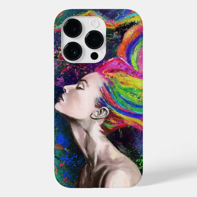 Painting Colorful Hair Woman Case-Mate iPhone Case (Back)