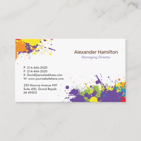 Painting Company, Painter, Artist, Business Card | Zazzle.com