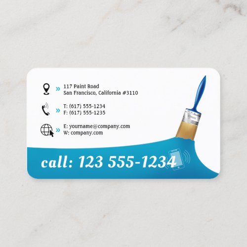 Painting Company  Professional Sky Blue Business  Business Card