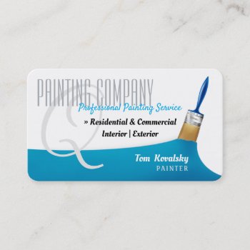 Painting Company | Professional Sky Blue Business Card by bestcards4u at Zazzle