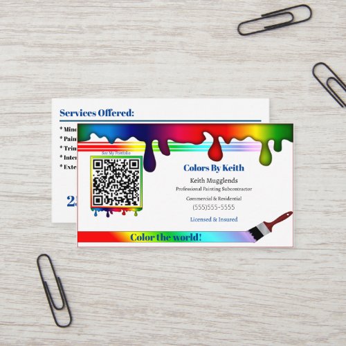 Painting Contractor Personalized Business Card
