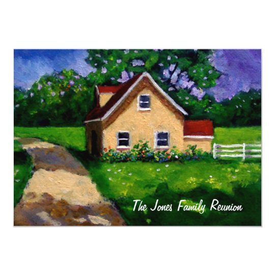Painting Country Cottage Family Reunion Invitation Zazzle Com