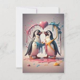 painting couple penguins