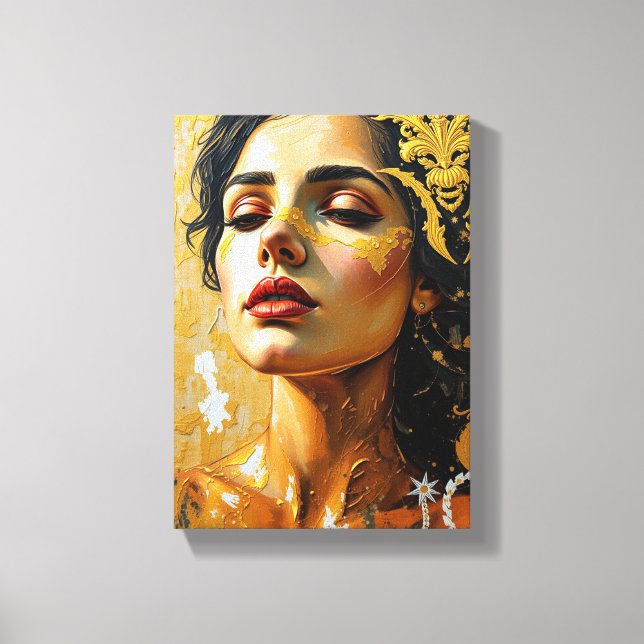 Painting Deco (Gold Of The Feminine Grace) Canvas Print (Front)