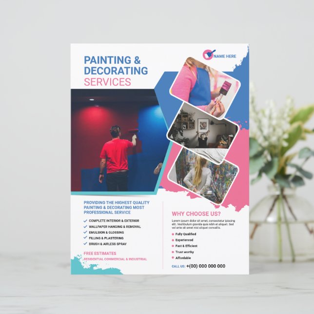Painting & Decorating Service Flyer Template (Standing Front)