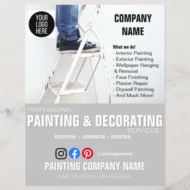 PAINTING & DECORATING services business flyer (Front)