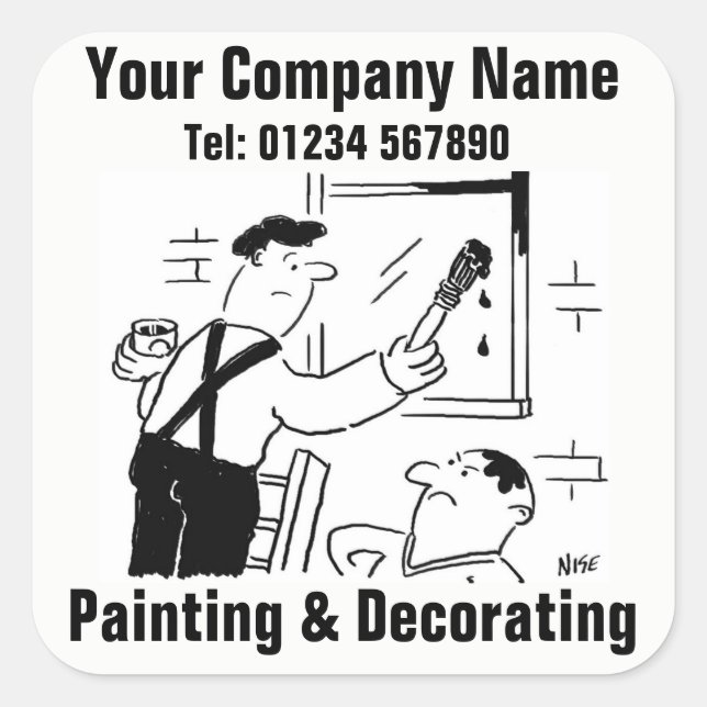 Painting & Decorating Services Cartoon Stickers (Front)