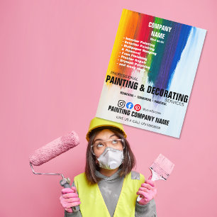 Painting Decorating Services Rainbow Paint Flyer