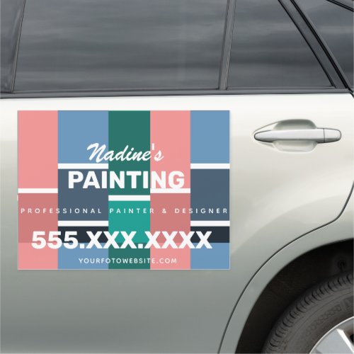 Painting Designer Business Modern Block Background Car Magnet
