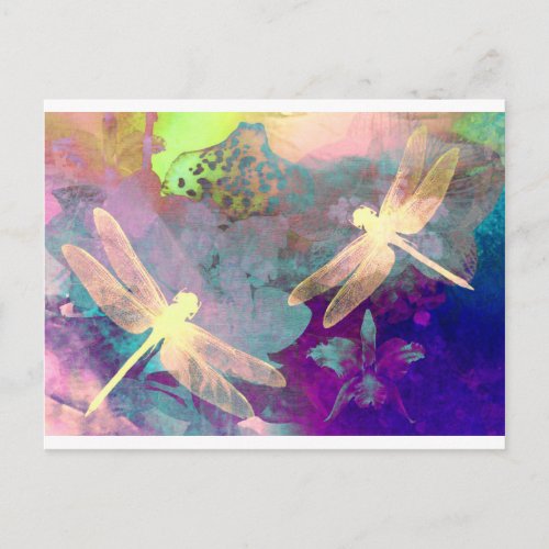 Painting Dragonflies Postcard