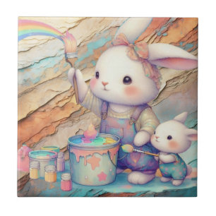 PAINTING EASTER PASTEL PRETTY CERAMIC TILE