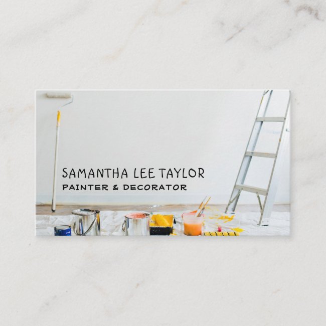 Painting Equipment, Painter & Decorator Business Card