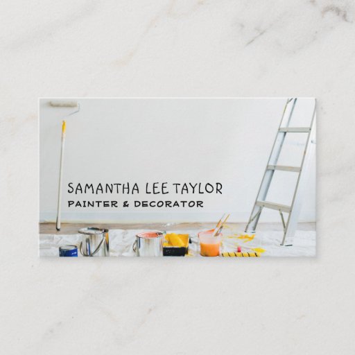 Customizable Painting Equipment, Painter & Decorator Business Card