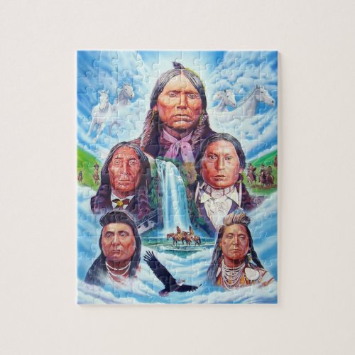 Painting Famous Indian Chiefs Native Americans Jigsaw Puzzle