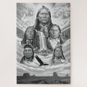 Painting Famous Indian Chiefs Native Americans Jigsaw Puzzle