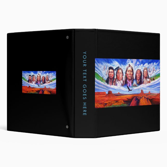 Painting Famous Native Americans Indian Chiefs 3 Ring Binder (Background)
