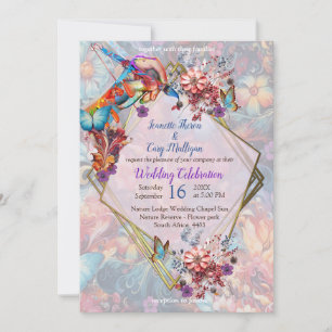 Painting Fantasy Flowers expressing nature Invitation