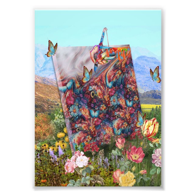 Painting Fantasy Flowers expressing nature Photo Print (Front)