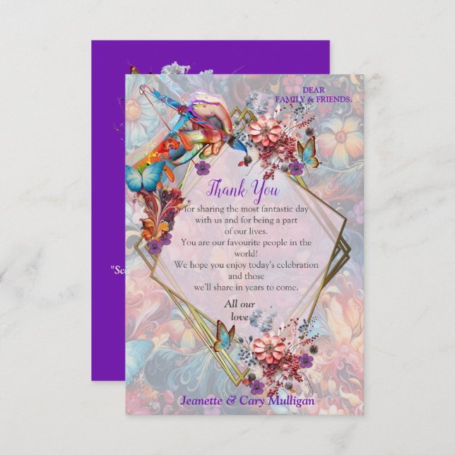 Painting Fantasy Flowers expressing nature RSVP Card (Front/Back)