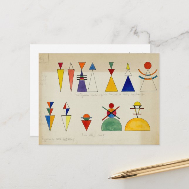 Painting Figurines by Wassily Kandinsky Holiday Postcard (Front/Back In Situ)