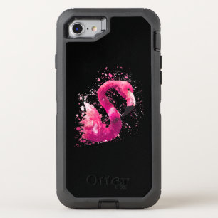 Painting Flamingo Pink Watercolor Painting Gift OtterBox Defender iPhone SE/8/7 Case
