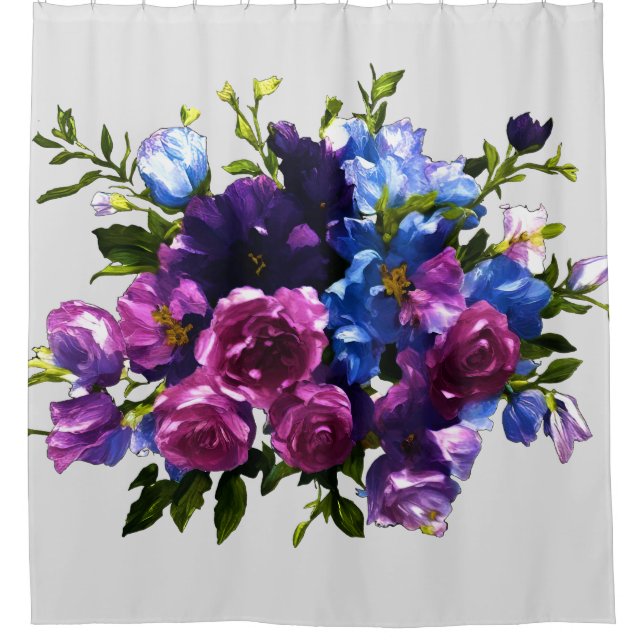 Painting Floral Spray Any Color Background  Shower Curtain (Front)