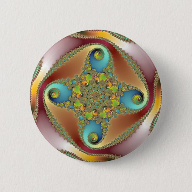 Painting - Fractal Art Button (Front)