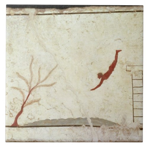 Painting from the Tomb of the Diver from the south Ceramic Tile