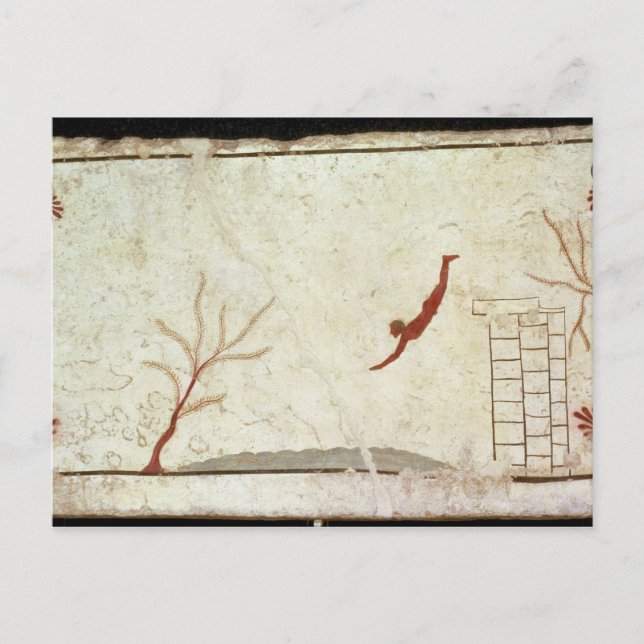 Painting from the Tomb of the Diver from the south Postcard (Front)