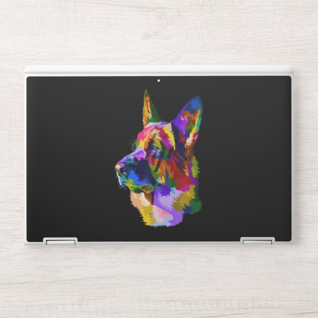 Painting |German Shepherd Painting Art Pet Dog Mom HP Laptop Skin (Front)