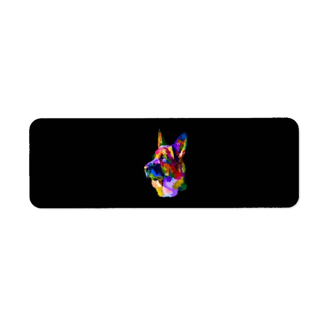 Painting |German Shepherd Painting Art Pet Dog Mom Label (Front)