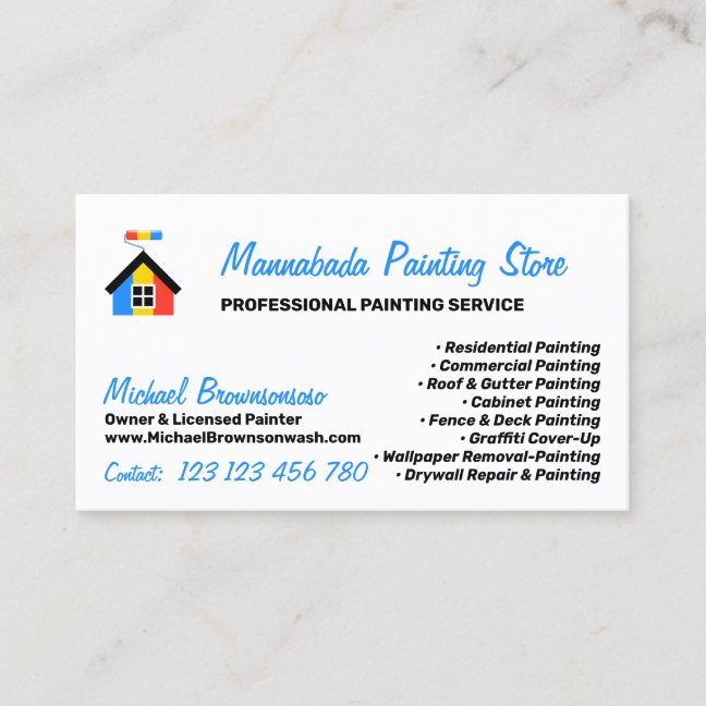 Painting House Home Decor Modern Professional Business Card