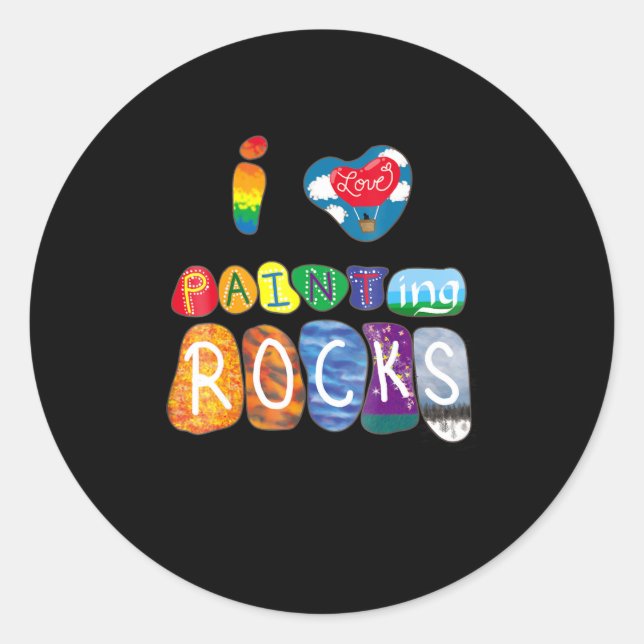 Painting | I Love Rock Painting Funny Rock Painter Classic Round Sticker (Front)