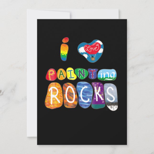 Painting | I Love Rock Painting Funny Rock Painter Invitation (Front)