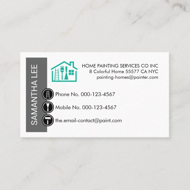 Painting Icons On Grey Wall Layer Business Card (Front)