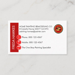 Painting Icons On Red Wall Layer Business Card