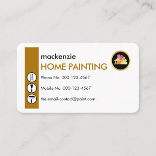 Painting Icons On Vertical Brown Wall Business Card