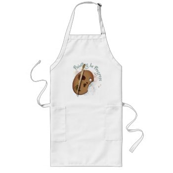 Painting In Progress Funny Artists Palette Long Apron by Specialeetees at Zazzle